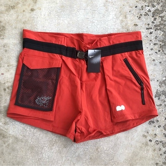 NWT Nike Tennis Shorts Naomi Osaka Utility Belted Orange Nylon Spandex Mesh L - Picture 13 of 16